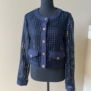 DKNY Navy Mesh Jacket